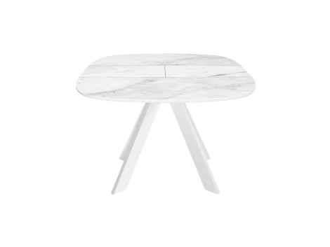 Стол DikLine BK100 Керамика Белый мрамор/подстолье белое/опоры белые 00-00072820