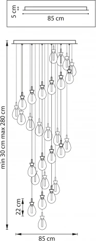 Потолочная светодиодная люстра каскадная Lightstar Colore 805289 (220V, на проводе)