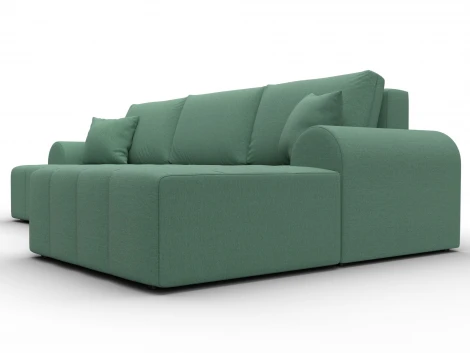 Диван угловой Лига-080 угол правый (ДСП/Пластик/Рогожка/Зеленый) Лига Диванов 134744