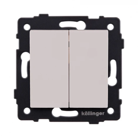 Выключатель кнопочный 2-клавишный 10А/250В кашемир матовый Kollinger REA-S-011CM для Aspekt, Eleganz, Reflex