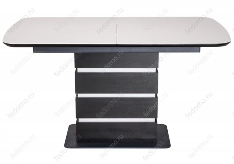 Стол на тумбе Woodville Фернан белый / венге 462379