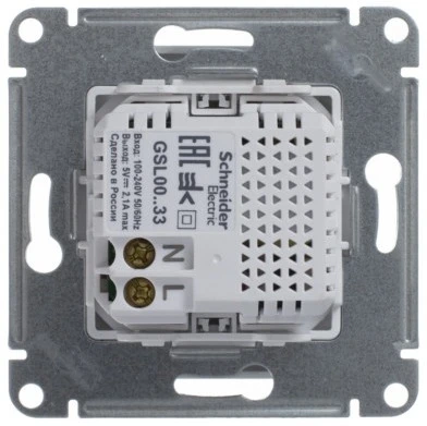 Розетка встраиваемая USBх2 (белый) Systeme Electric Glossa GSL000133