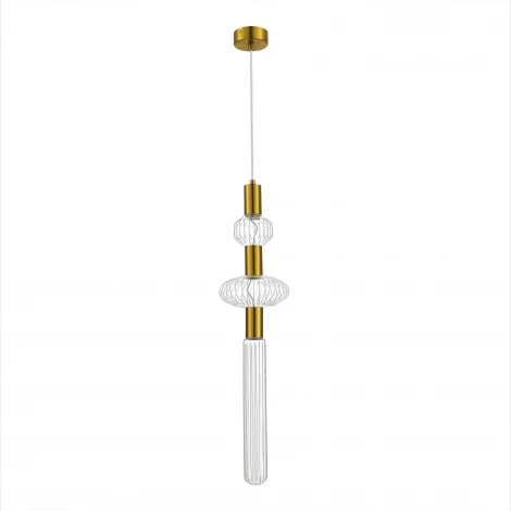 Подвесной светильник ST Luce Tacche SL6117.203.03 Латунь/Золотой, Прозрачный LED 3*3W 3000K (220V, на проводе)