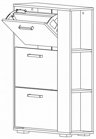 Обувница Эдеа-1 (Эдеа-1 белый / дуб вотан) Woodville арт.563549