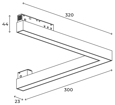 Трековый светильник магнитный светодиодный угловой 48V 24W Hesby Lighting ElDeko HSBL_0234