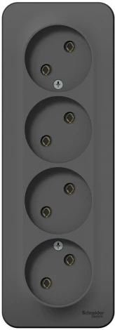 Розетка накладная четверная без заземления (антрацит) Systeme Electric Blanca BLNRA000416