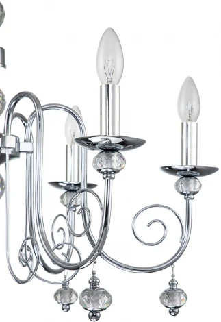 Подвесная люстра Escada Shine 678/6PL Chrome (220V, хрусталь, подвески, на цепи, подсвечник, свеча)