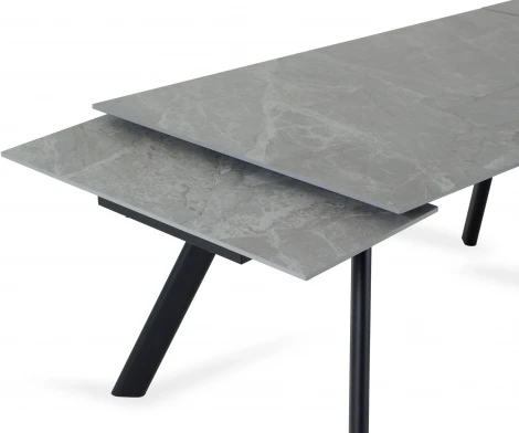 Раскладной обеденный стол Bronte ОГОГО Обстановочка! (Керамика/Серый,Черный) арт.926793