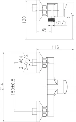 Смеситель Cersanit Brasko Black 63109 для душа