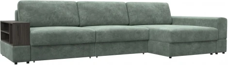 Диван угловой с полкой Лига-055 НПБ Лонг угол универсальный Лига Диванов (Велюр) арт.129118
