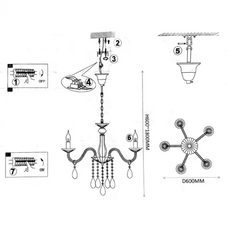 Подвесная люстра E14 Lu Carte Anson LC-11-1334