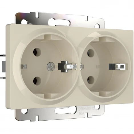 Розетка двойная с заземлением (слоновая кость) Werkel W1172003 (a051465)