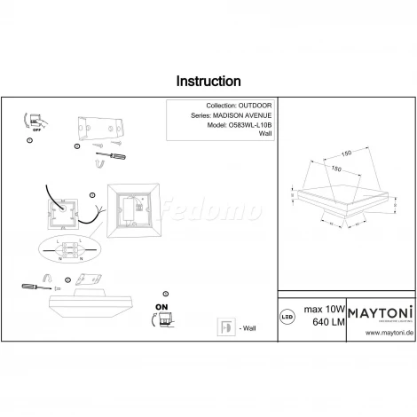 Архитектурная подсветка Maytoni Madison Avenue O583WL-L10B