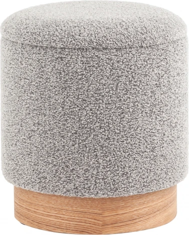 Пуф с ящиком Холли XS букле серый, Stool Group