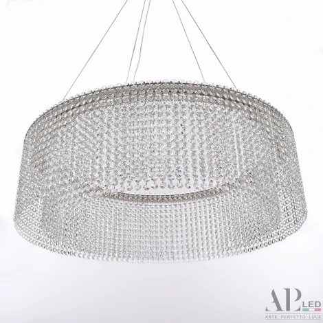 Подвесная люстра светодиодная APL LED Sicilia SH02.73.A.Ni.4000 (220V, хрусталь, на тросе)