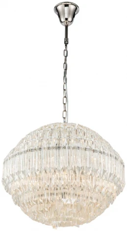 Подвесная люстра iLamp Manhattan 103D-10 NIC (220V, хрусталь, на цепи, шар)