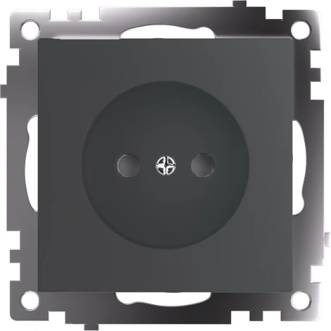 Розетка без заземления со шторками (графит) Stekker Катрин 49420