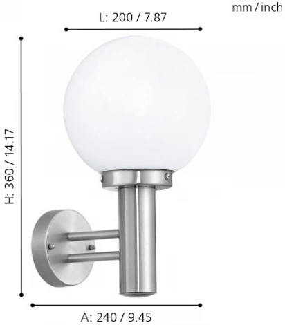 Настенный фонарь уличный Eglo Nisia 30205
