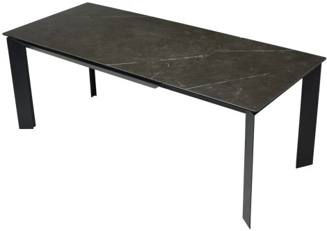 Стол CREMONA 140 KL-116 Черный мрамор матовый, итальянская керамика/ черный каркас М-City