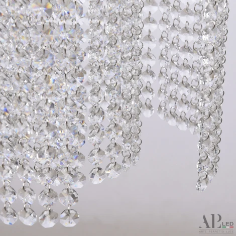 Подвесная люстра светодиодная с пультом APL LED Sicilia SH01.25.A.LED-DIM.Ni (220V, хрусталь, на тросе)