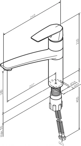 Смеситель AM.PM Gem F90A00022 для кухонной мойки, черный