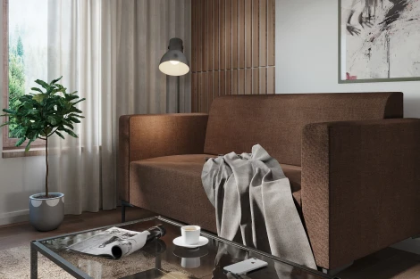 Диван Arsko Ник темно-коричневая рогожка