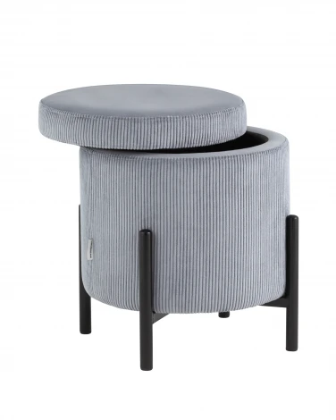 Пуф Дали с ящиком велюр серый УТ000036722