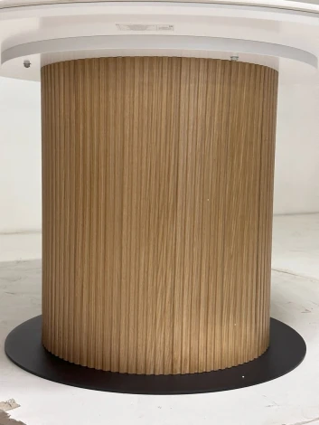 Стол M-City MESA D120 цвет БЕЛЫЙ МРАМОР M326 / Каркас OAK