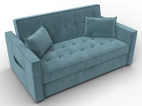 Диван прямой Лига-104 (140) (ЛДСП,Брус,Фанера,Велюр/Бирюзовый) Лига Диванов 134869
