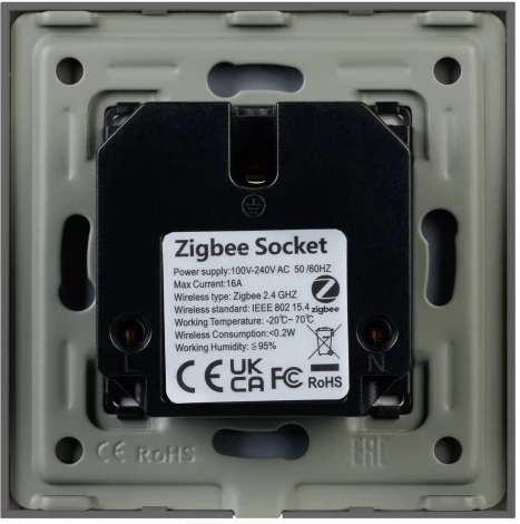 Розетка электрическая с Zigbee управлением SCT-OMALI-EUZB1-PL-GR (240V, 16A, Zigbee) (Arlight) 050101