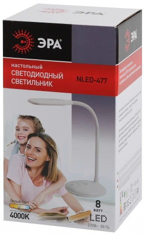 Офисная настольная лампа Эра NLED-477-8W-W (220V, выключатель)