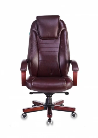 Кресло руководителя Бюрократ T-9923WALNUT коричневый кожа крестовина металл/дерево