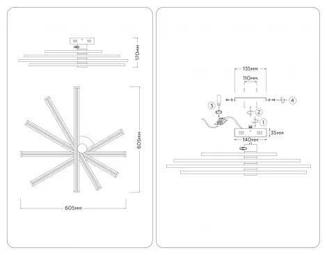 Потолочная люстра светодиодная с пультом Ambrella Comfort FL6221