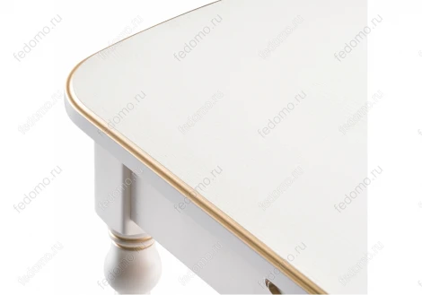 Стол Woodville Бевье молочный / золото 483900