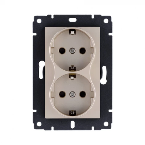 Розетка штепсельная SCHUKO двойная 16A/250 В золотой Kollinger REA-032GD для Aspekt, Eleganz, Reflex