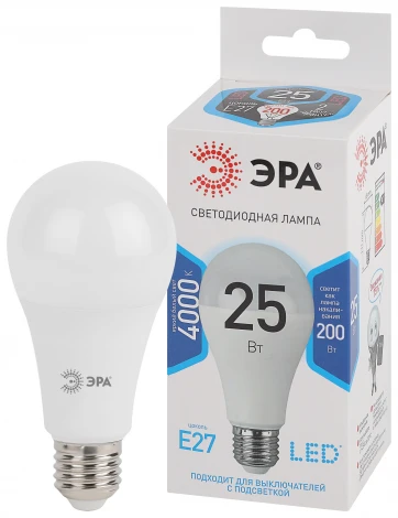 Лампочка светодиодная E27 25W ЭРА LED A65-25W-840-E27