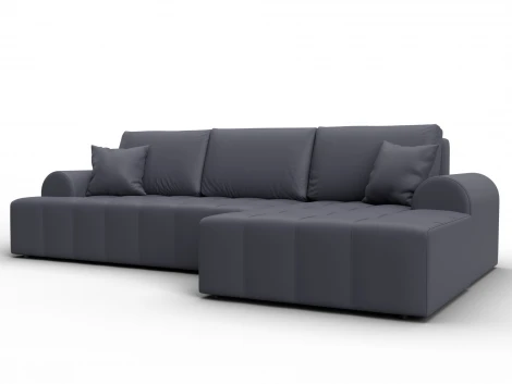 Диван угловой Лига-080 угол правый (ДСП/Пластик/Экокожа/Серый) Лига Диванов 134754