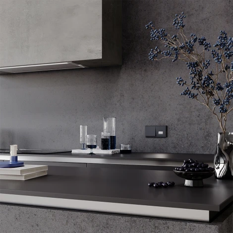 Выключатель одноклавишный (графит) Voltum S70 VLS010107