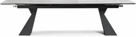 Стеклянный стол Денхольм 240 (Денхольм 240(290)х100х75 rystal onyx bianco / черный) Woodville арт.588037