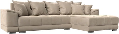 Диван угловой НордСтар правый угол (Бежевый/Велюр) Лига Диванов арт.121105