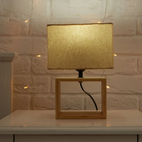 Настольная лампа светло-серый Uniel UML-B401 E27 LIGHT GREY/WOOD