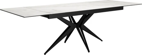 Стол DikLine KW160 мрамор С41 (керамика белая)/опоры черные 00-00069810