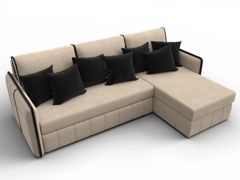 Диван угловой Лига-078 угол универсальный (ДСП/Пластик/Велюр/Бежевый,Коричневый) Лига Диванов 130986