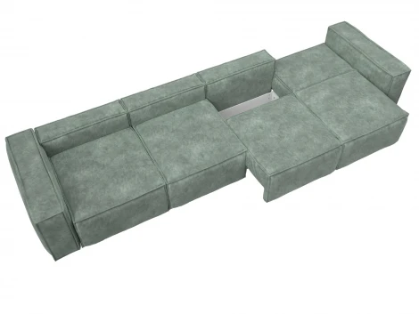 Диван прямой Лига-081 НПБ МегаЛонг (ДСП/Пластик/Велюр/Зеленый) Лига Диванов 130296