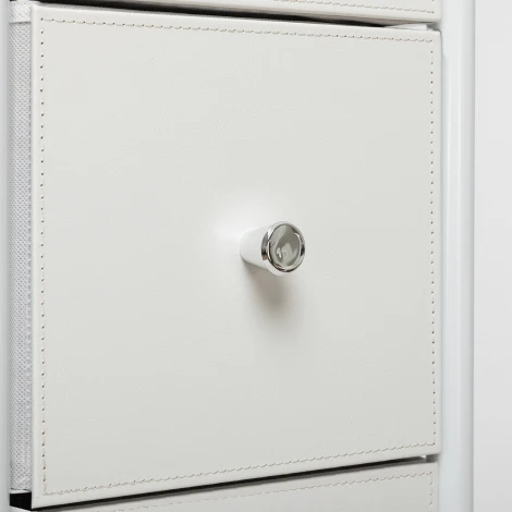 Комод Leset Нирита/Хайди узкий 4 ящика (Сталь,Экокожа,ЛМДФ/Белый) арт.2500000252273