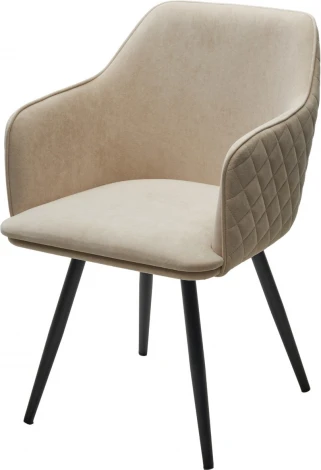 Стул M-City FORT 360 град. поворот. B03 Бежевый, велюр / черный каркас,