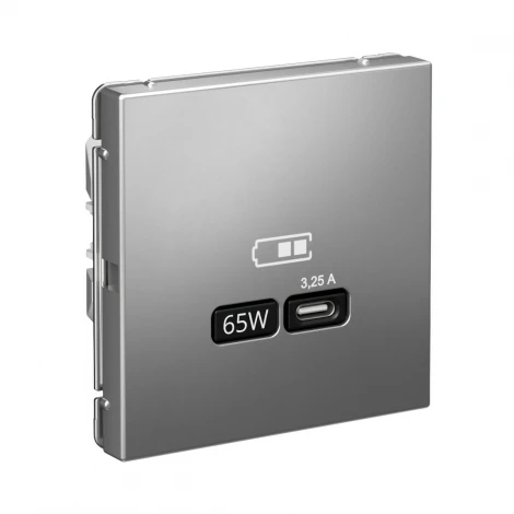 Розетка с быстрой зарядкой USB Type-C 65Вт (сталь) Systeme Electric GAL000927