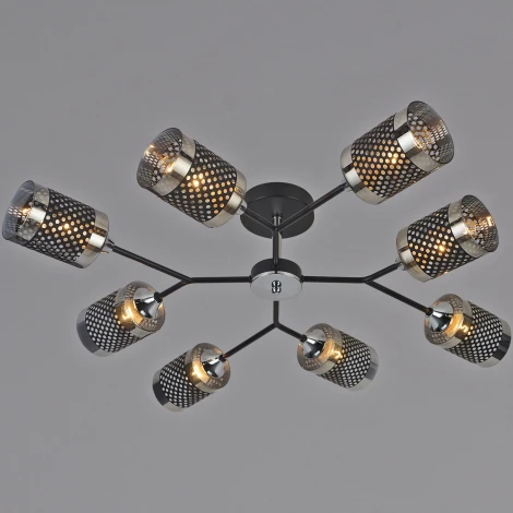 Потолочная люстра на штанге Reluce 01405-3.3-08B BK+CR (220V)