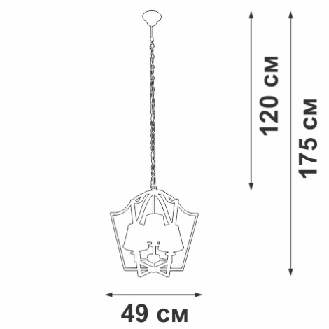 Подвесной светильник Vitaluce V4991-8/3, 3xE14 макс. 40Вт V4991-8/3 (220V, на цепи)