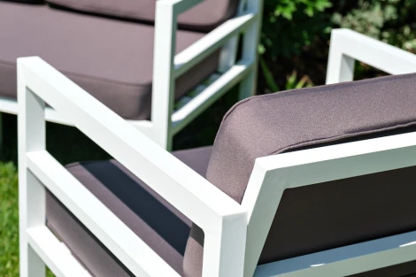 Лаунж-зона из алюминия со столиком из HPL 4-местная 4SIS Эстелья Indoor-4SiS-2413